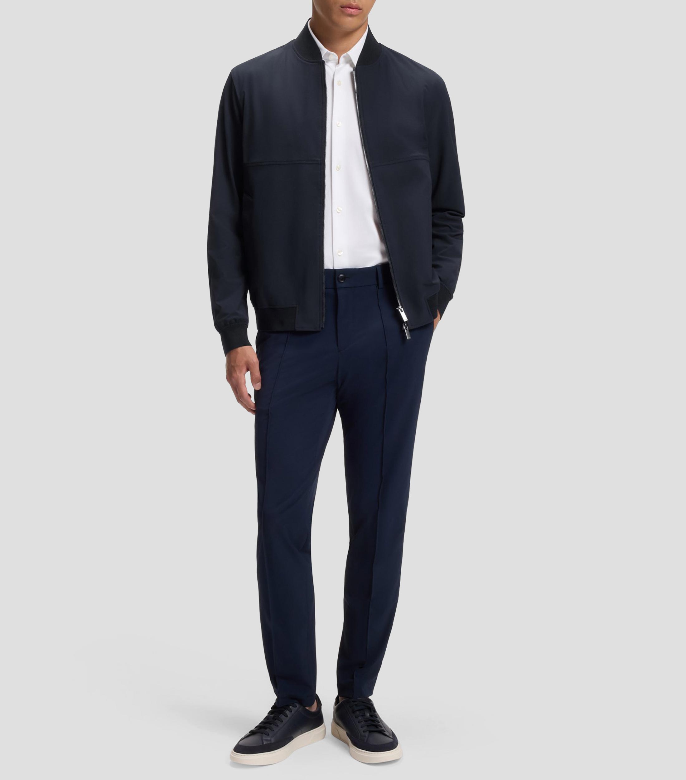 Chamarra slim fit en tejido elástico con microestampado Hombre